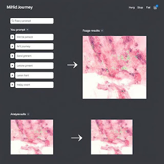 شاشة برنامج فن ذكاء اصطناعي تعرض إنشاء لوحة رقمية بناءً على وصف نصي.